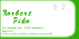 norbert piko business card